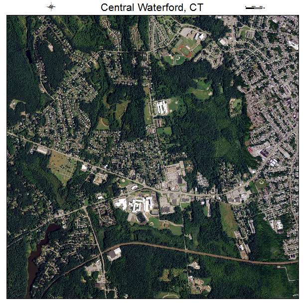 Central Waterford, CT air photo map