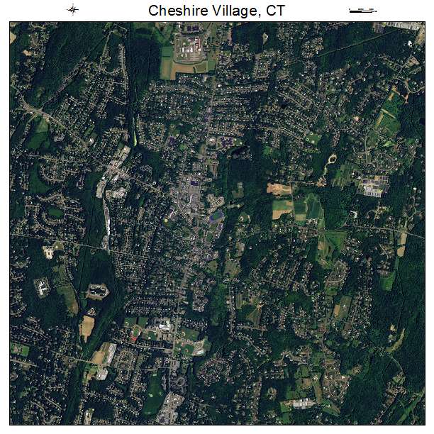 Cheshire Village, CT air photo map