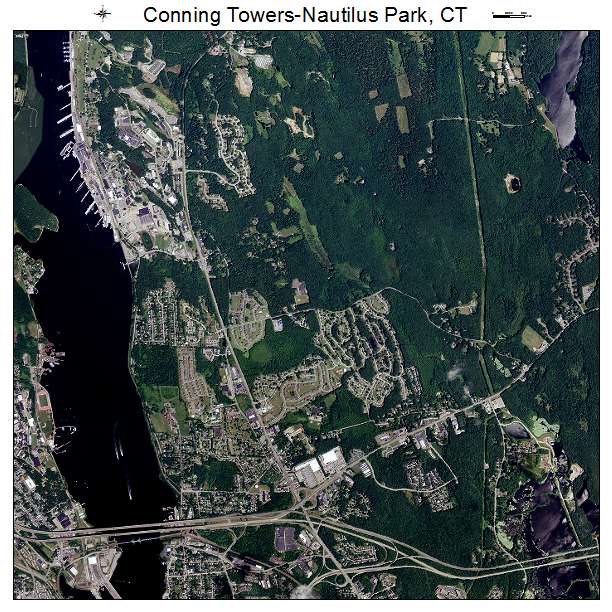 Conning Towers Nautilus Park, CT air photo map