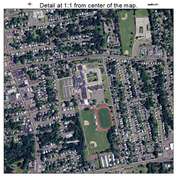 Central Manchester, Connecticut aerial imagery detail