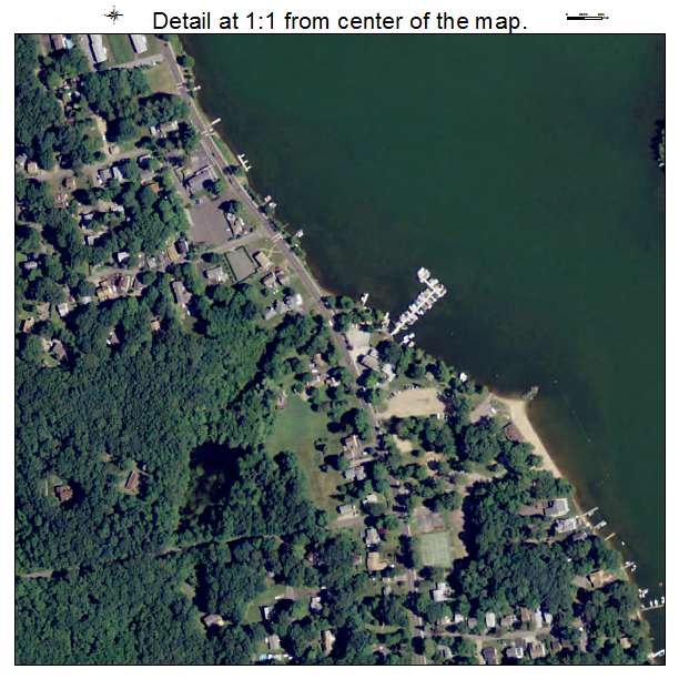 Lake Pocotopaug, Connecticut aerial imagery detail