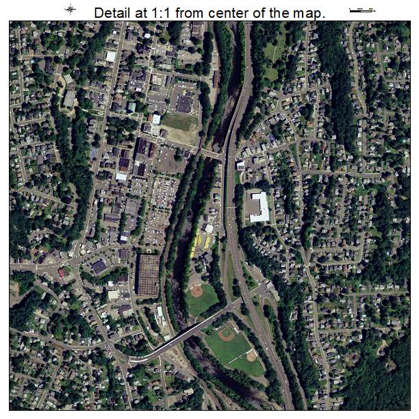 Naugatuck, Connecticut aerial imagery detail