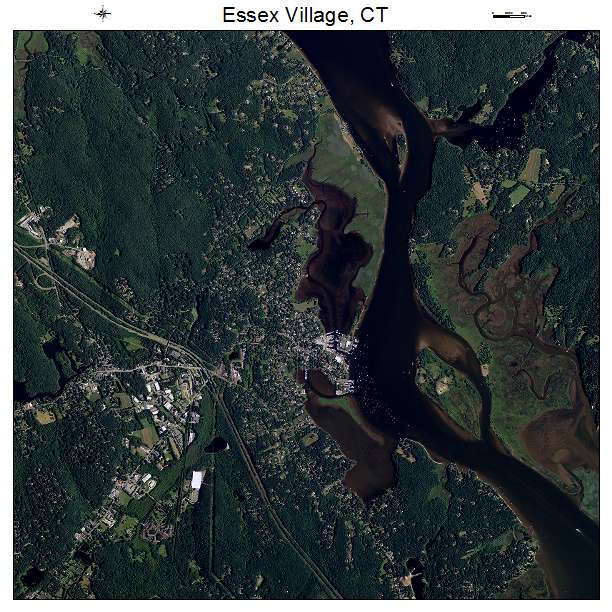 Essex Village, CT air photo map