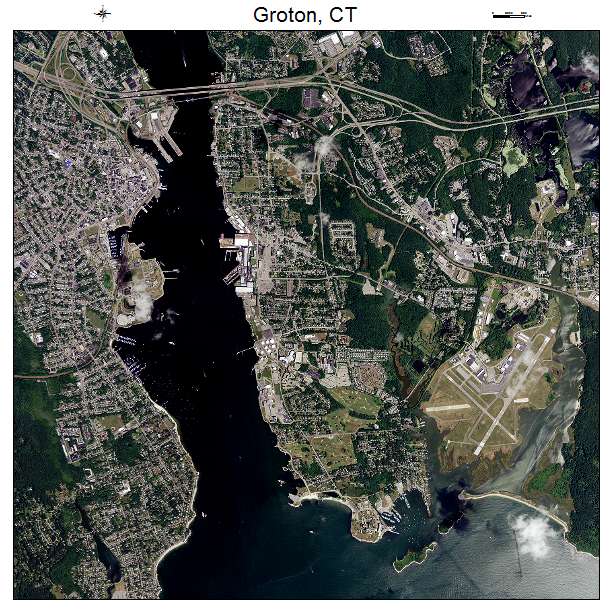 Groton, CT air photo map