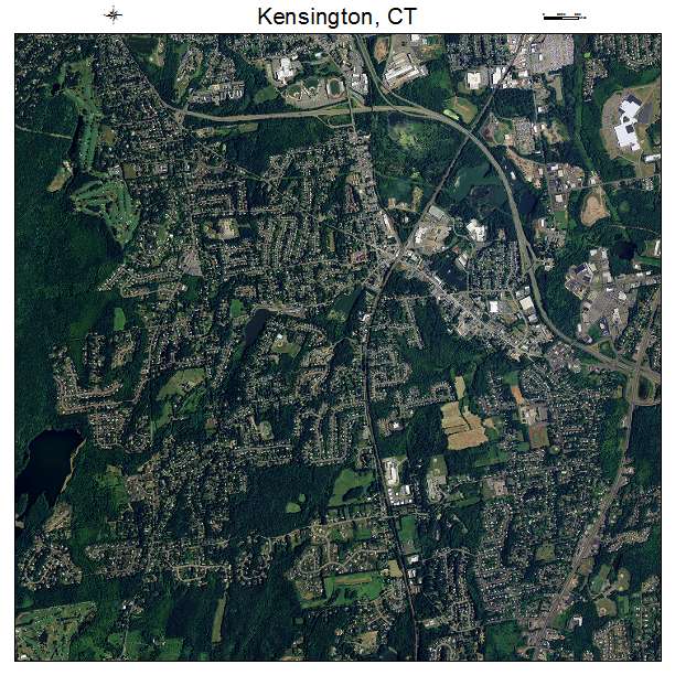 Kensington, CT air photo map