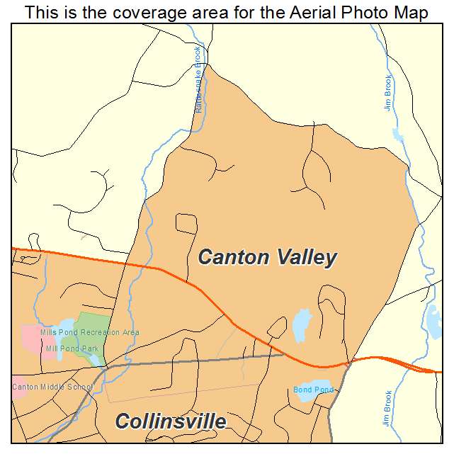 Aerial Photography Map of Canton Valley, CT Connecticut