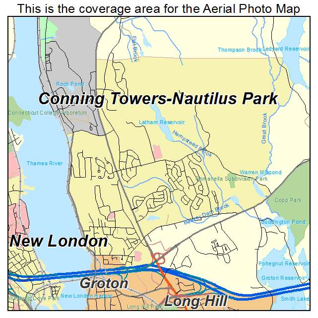 Conning Towers Nautilus Park, CT location map 