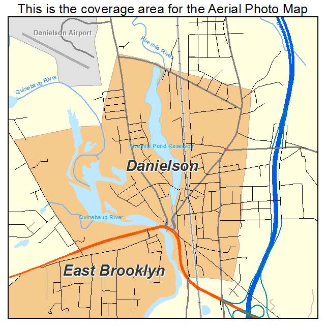 Danielson, CT location map 