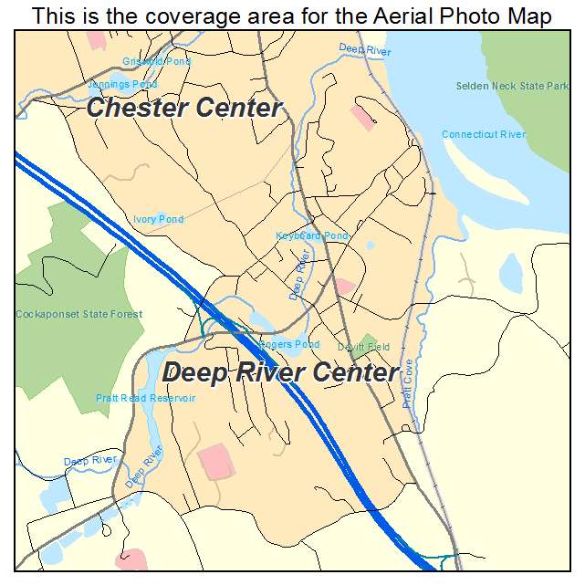 Deep River Center, CT location map 