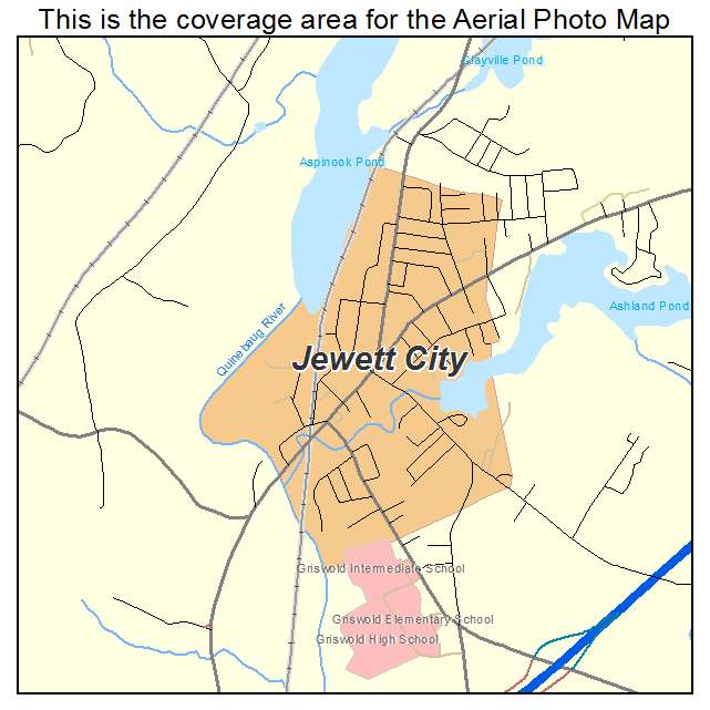 Jewett City, CT location map 