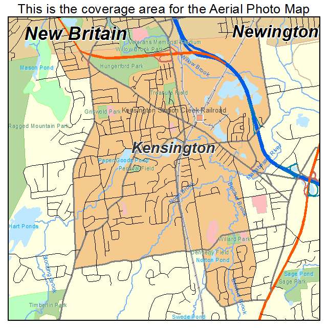 Kensington, CT location map 