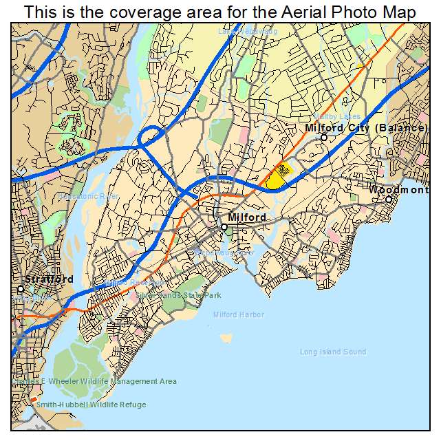 Milford city, CT location map 