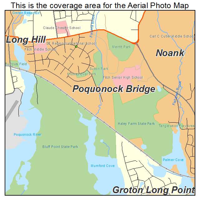 Poquonock Bridge, CT location map 