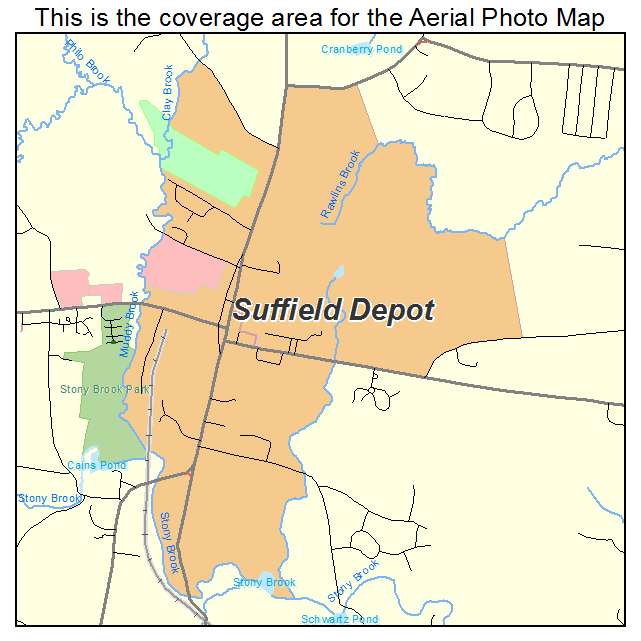 Suffield Depot, CT location map 