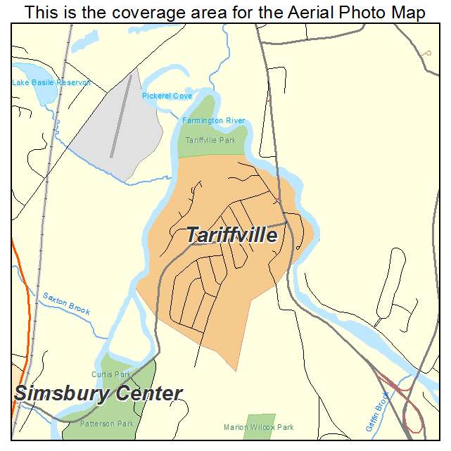 Tariffville, CT location map 