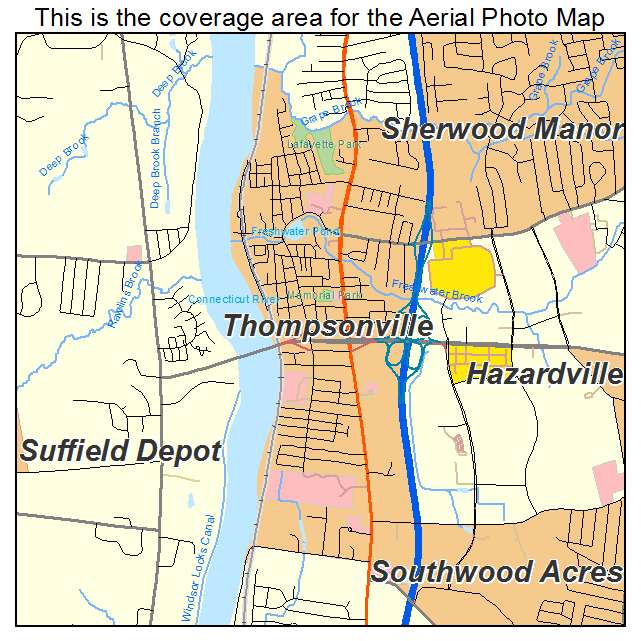 Thompsonville, CT location map 