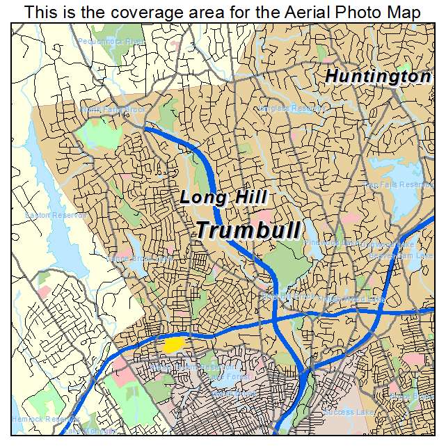 Aerial Photography Map of Trumbull, CT Connecticut