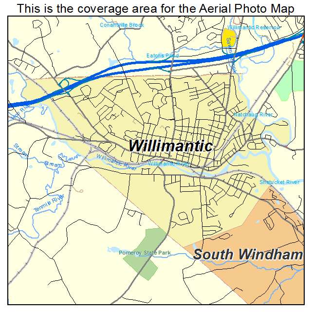 Willimantic, CT location map 