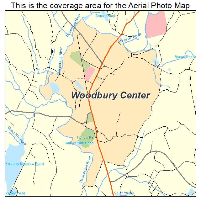 Woodbury Center, CT location map 