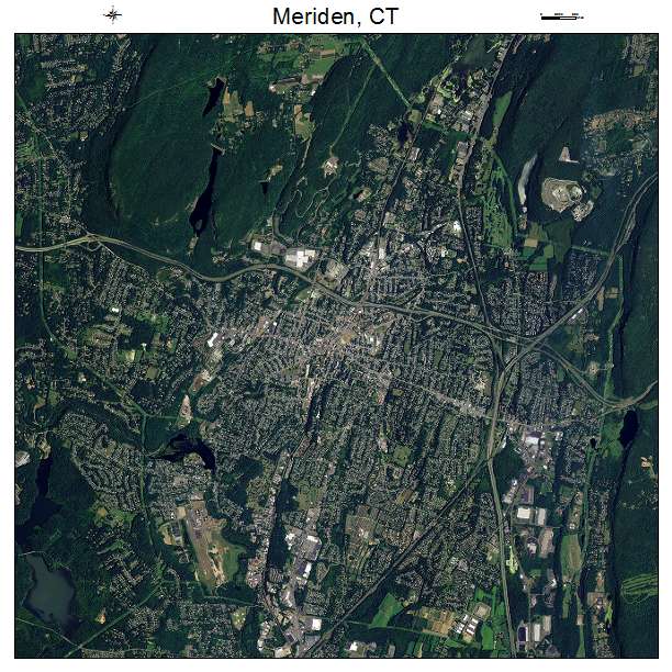 Meriden, CT air photo map