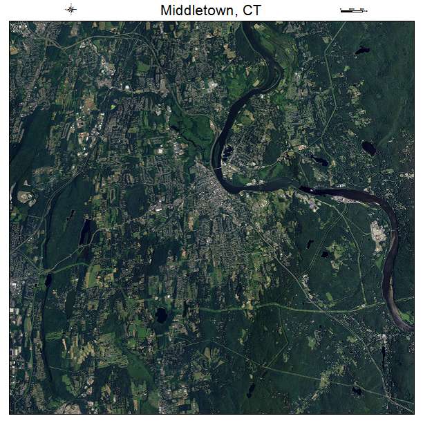 Middletown, CT air photo map