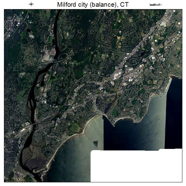 Milford city, CT air photo map