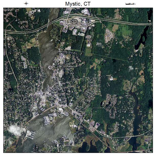 Mystic, CT air photo map