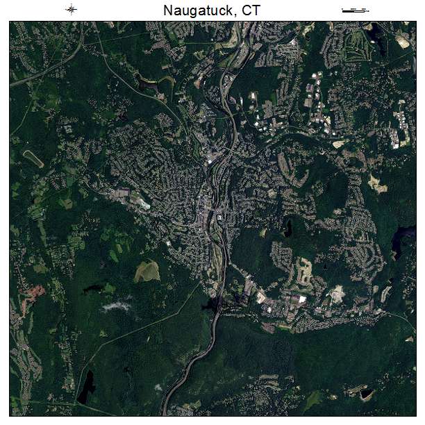 Naugatuck, CT air photo map