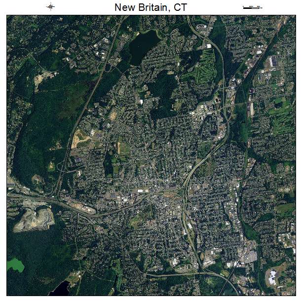 New Britain, CT air photo map