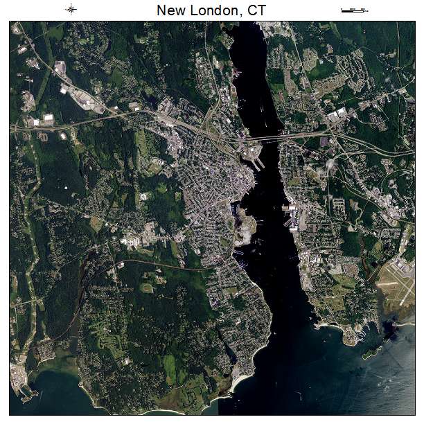 New London, CT air photo map