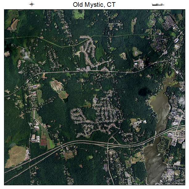 Old Mystic, CT air photo map