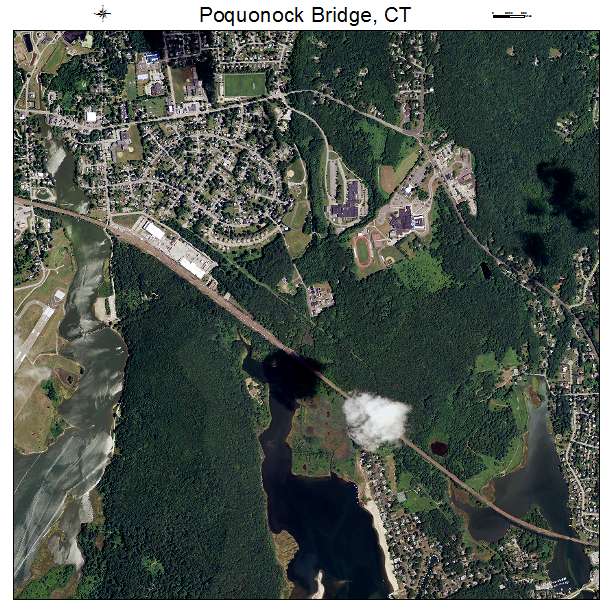 Poquonock Bridge, CT air photo map