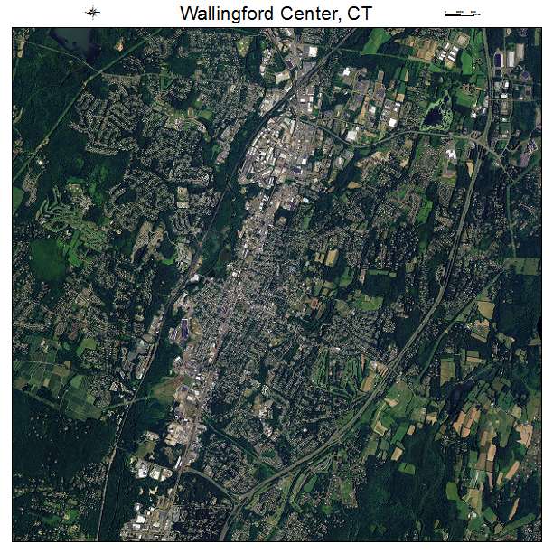 Wallingford Center, CT air photo map