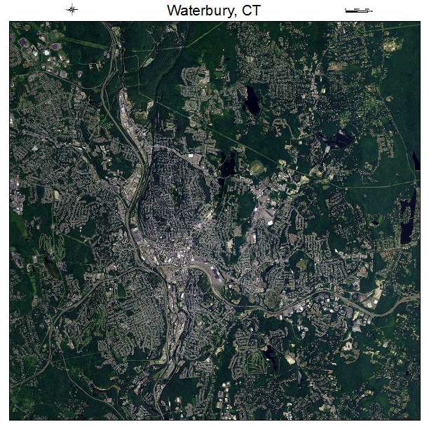 Waterbury, CT air photo map