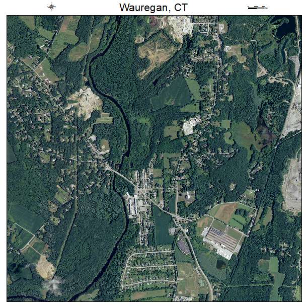 Wauregan, CT air photo map