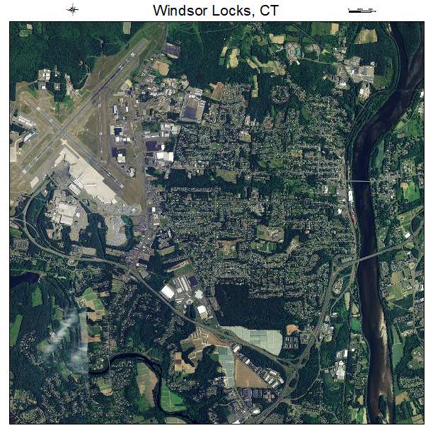 Windsor Locks, CT air photo map