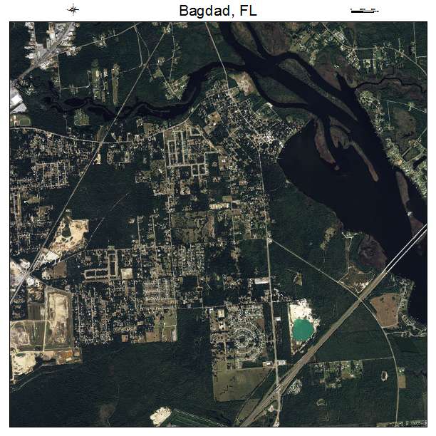 Bagdad, FL air photo map