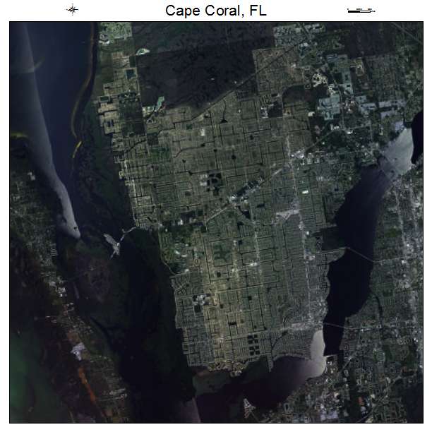 Cape Coral, FL air photo map