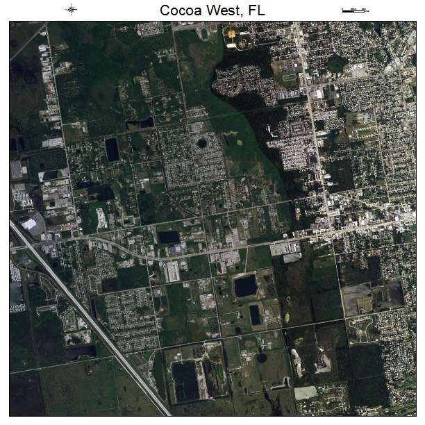 Cocoa West, FL air photo map