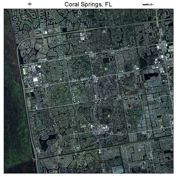 Coral Springs, FL air photo map