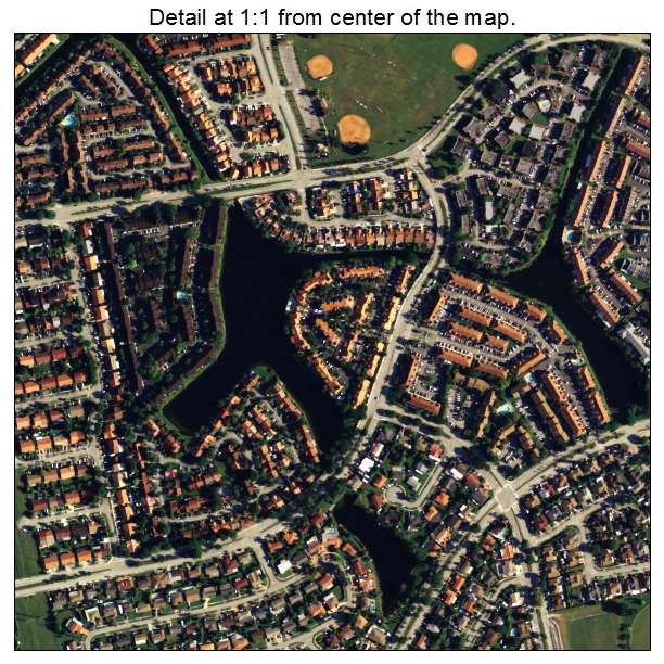 Kendale Lakes, Florida aerial imagery detail