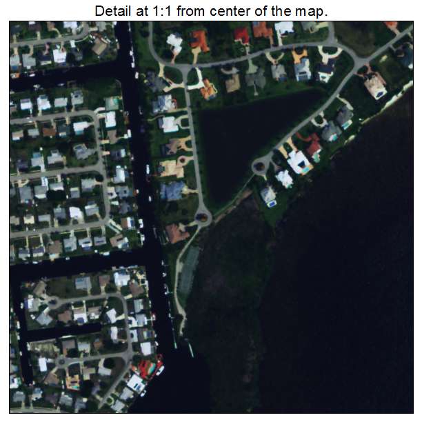 Lochmoor Waterway Estates, Florida aerial imagery detail
