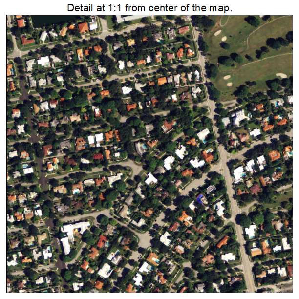 Miami Shores, Florida aerial imagery detail