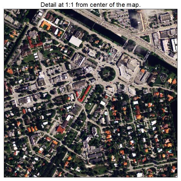 Miami Springs, Florida aerial imagery detail