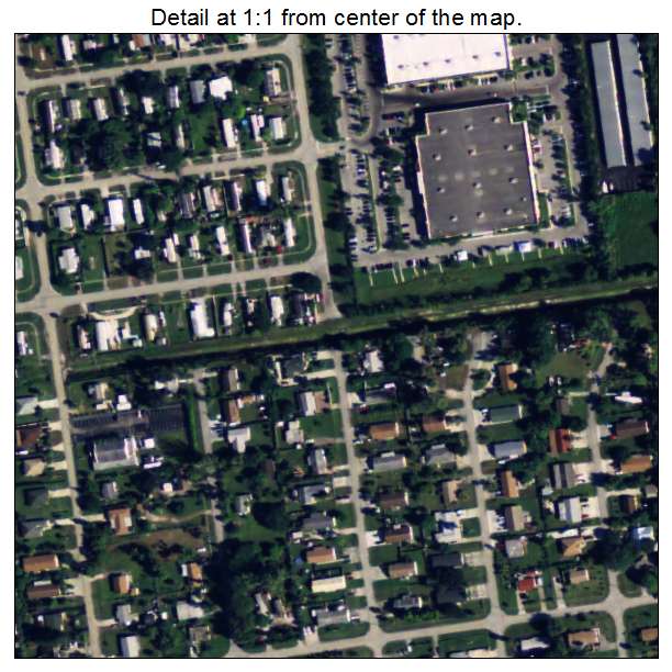 Plantation Mobile Home Park, Florida aerial imagery detail