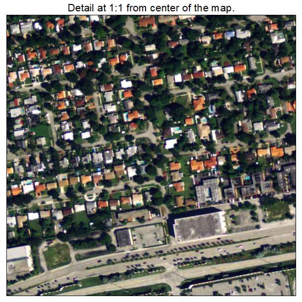 Virginia Gardens, Florida aerial imagery detail