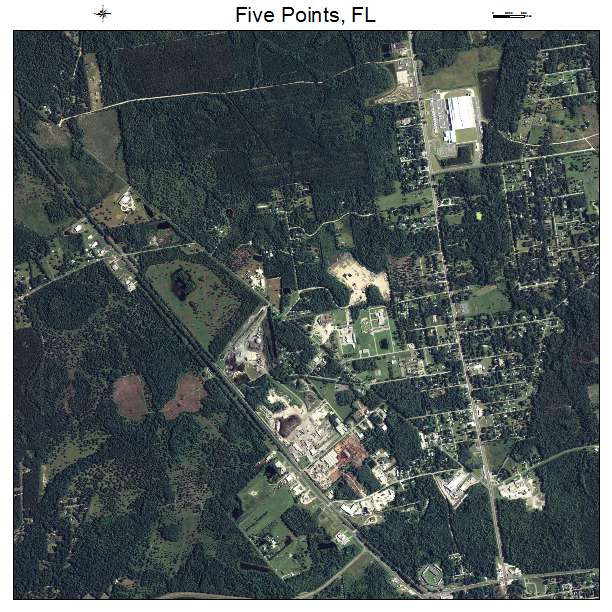 Five Points, FL air photo map