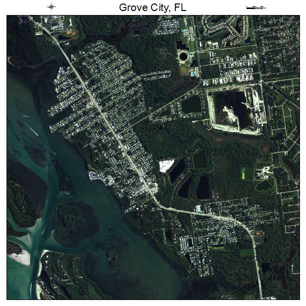 Grove City, FL air photo map