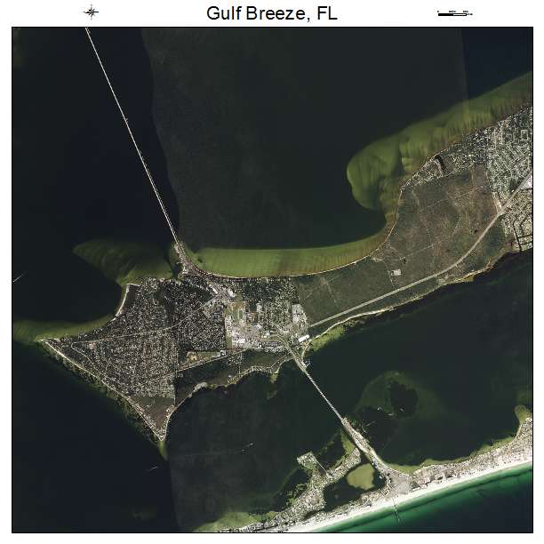 Gulf Breeze, FL air photo map