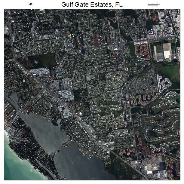 Gulf Gate Estates, FL air photo map